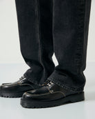 GARMENT PROJECT MAN Pete Moc Toe Lux - Black Polido Raw Edge Shoes 999 Black