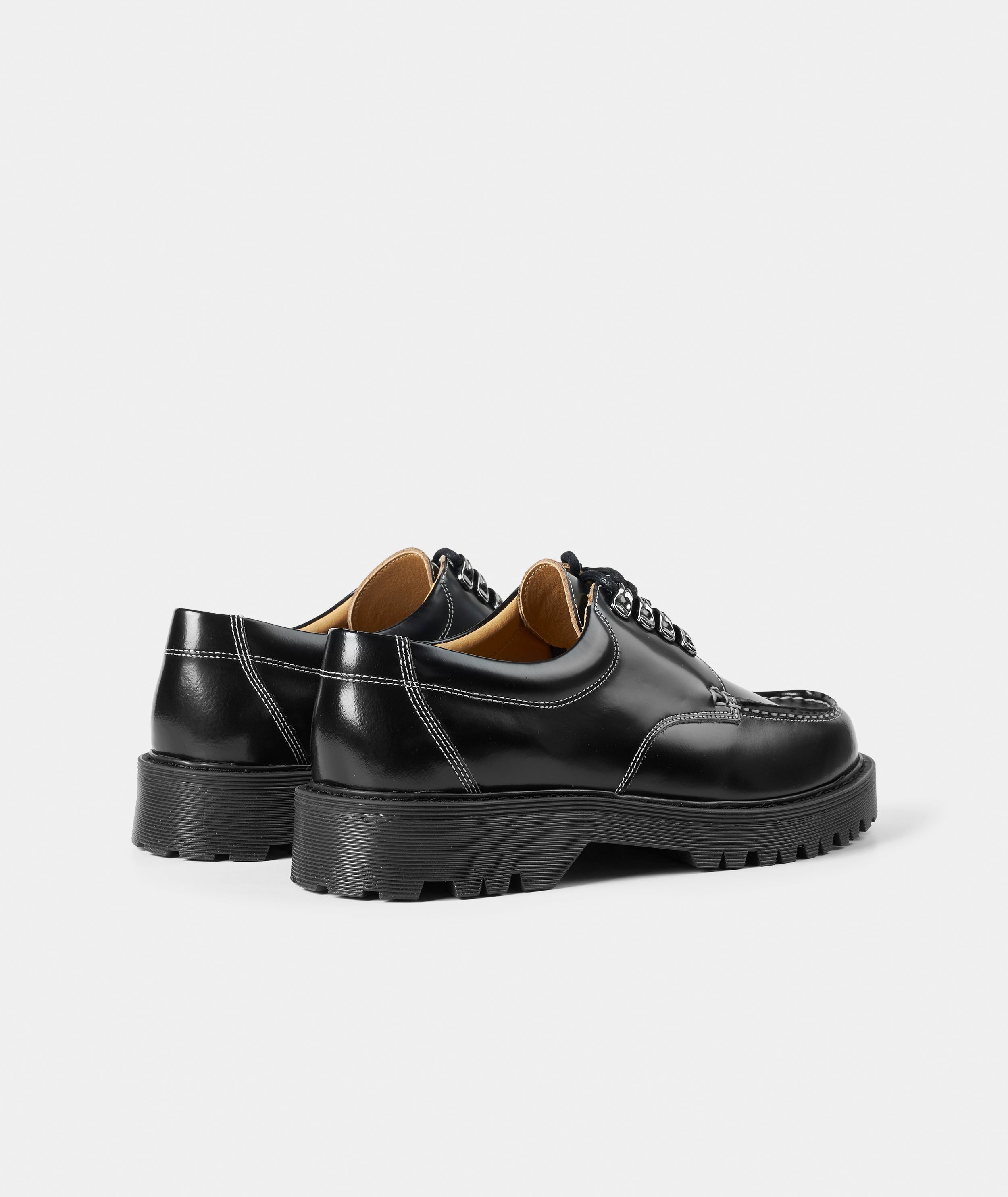 GARMENT PROJECT MAN Pete Moc Toe Lux - Black Polido Raw Edge Shoes 999 Black