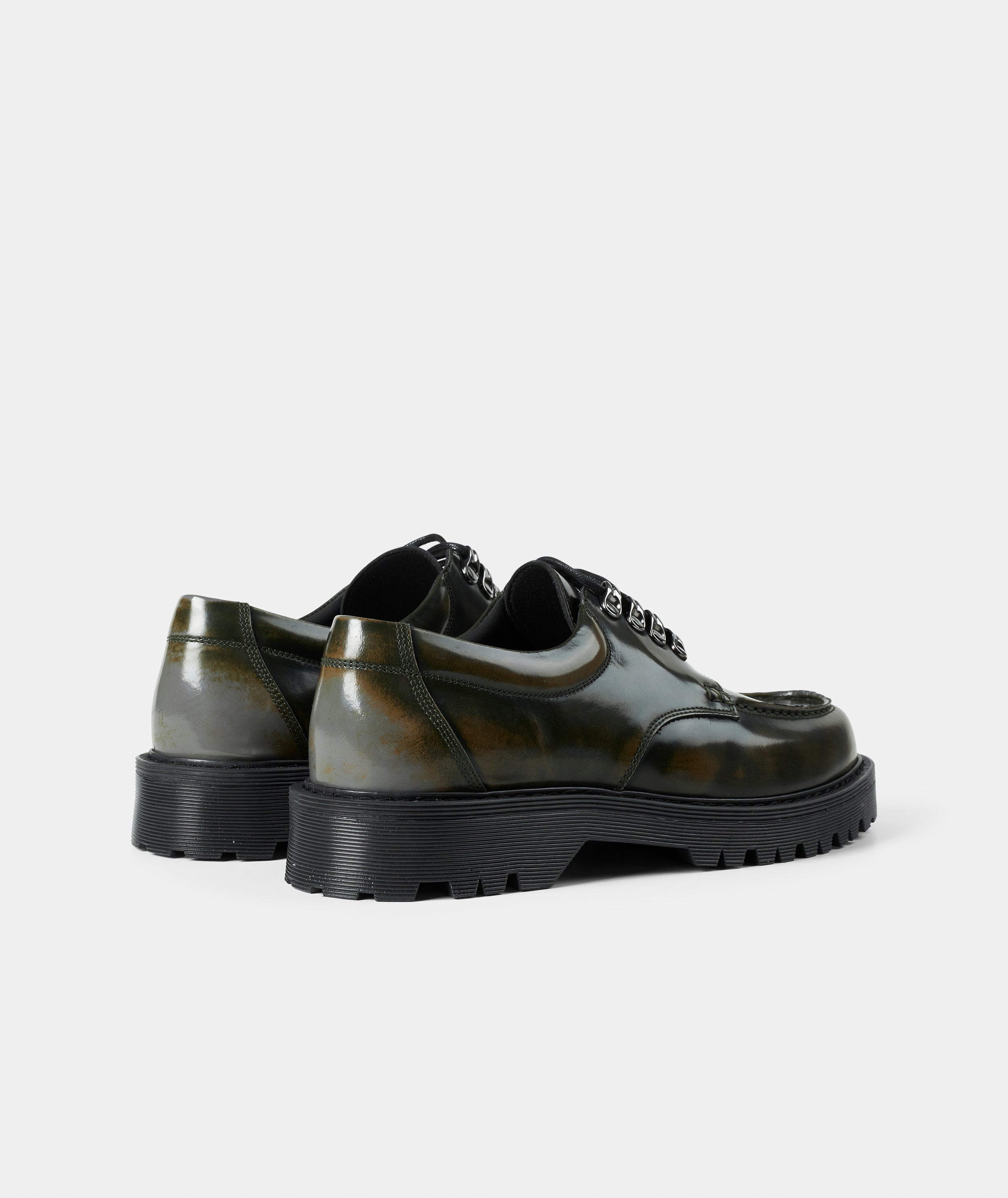 GARMENT PROJECT MAN Pete Moc Toe Lux - Dark Green Three Toned Polido Shoes 215 Dark Green