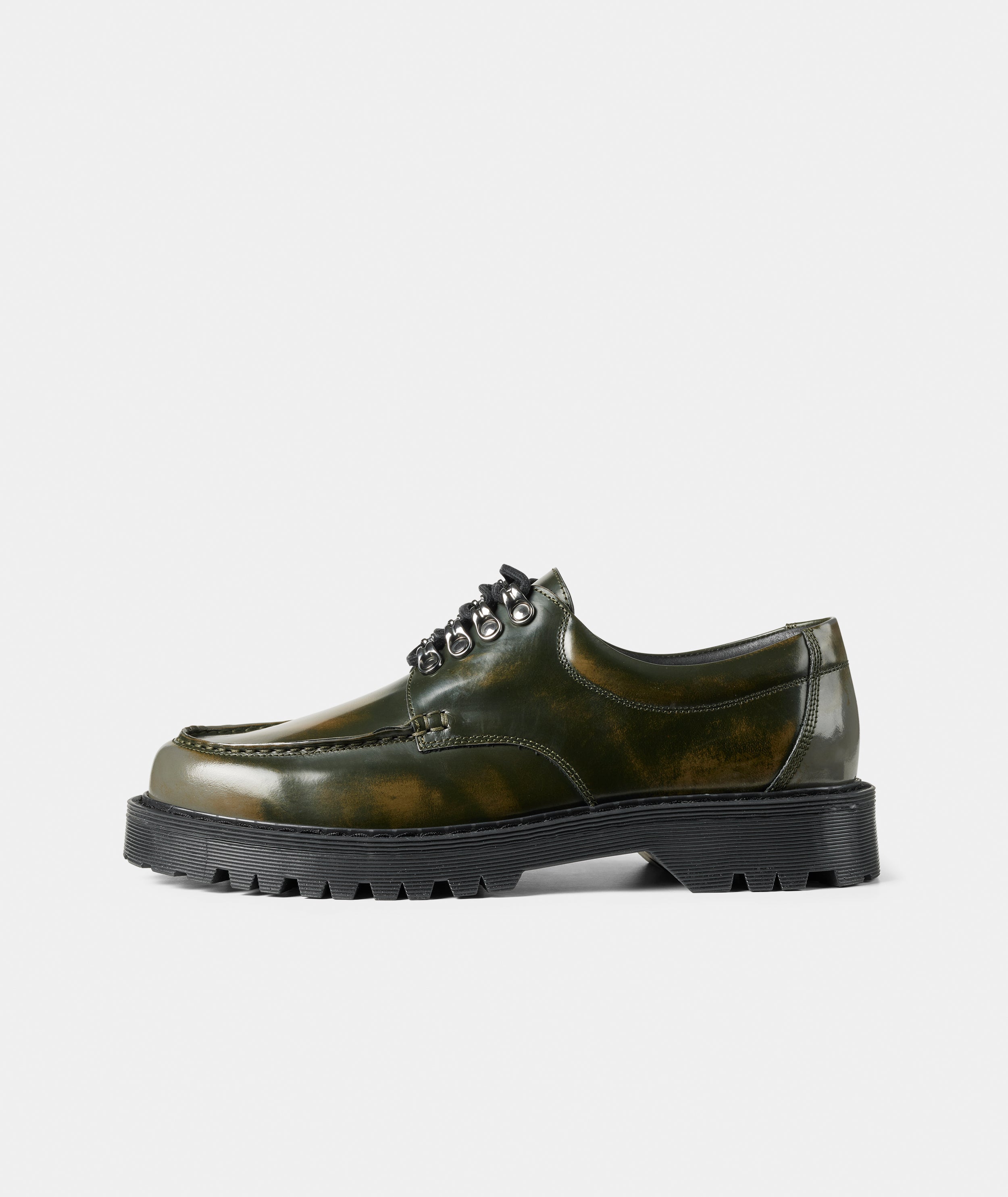 GARMENT PROJECT MAN Pete Moc Toe Lux - Dark Green Three Toned Polido Shoes 215 Dark Green