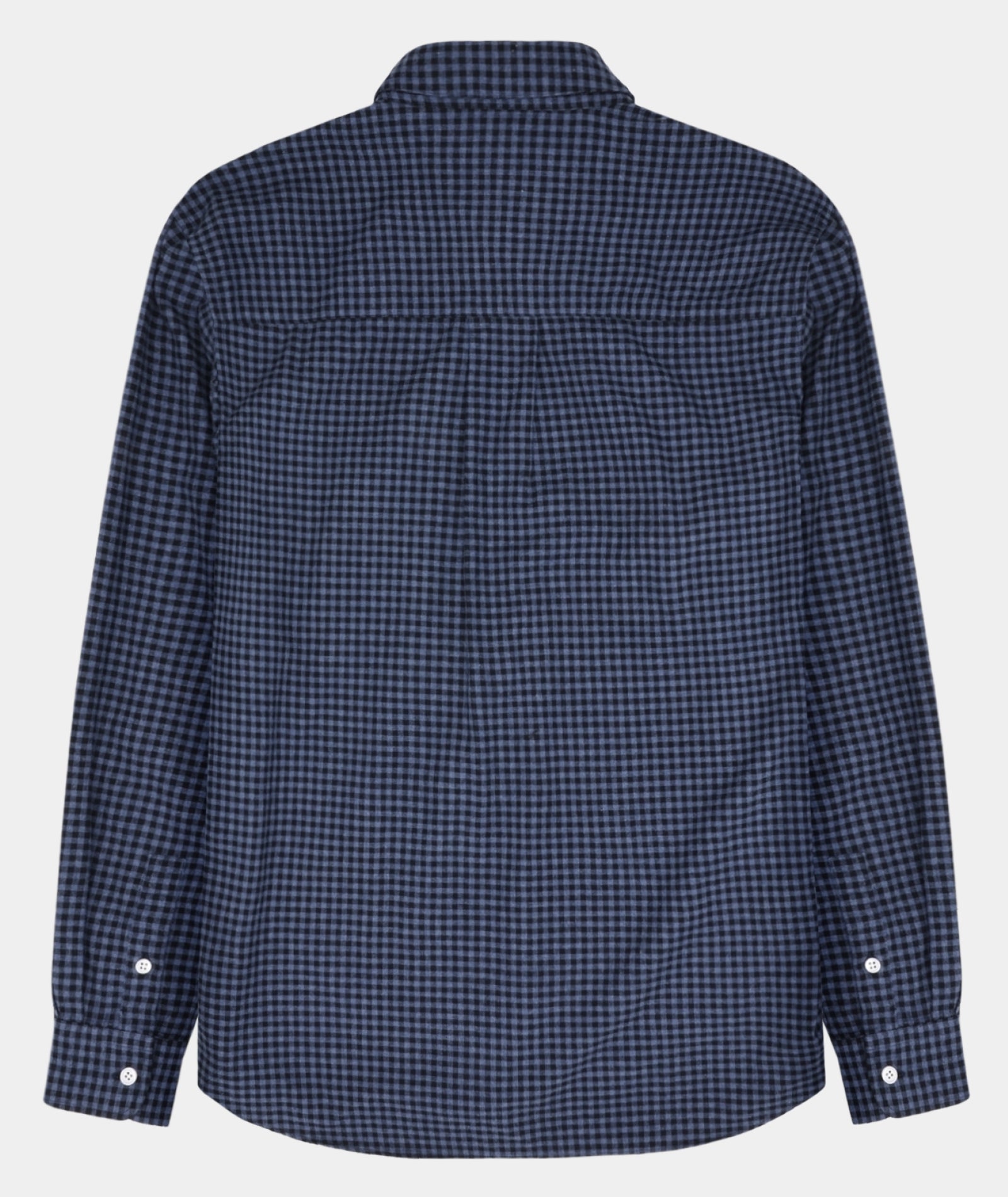 GARMENT PROJECT MAN Relaxed LS Button Down Shirt - Flannel Navy Check Shirt 501 Navy Check