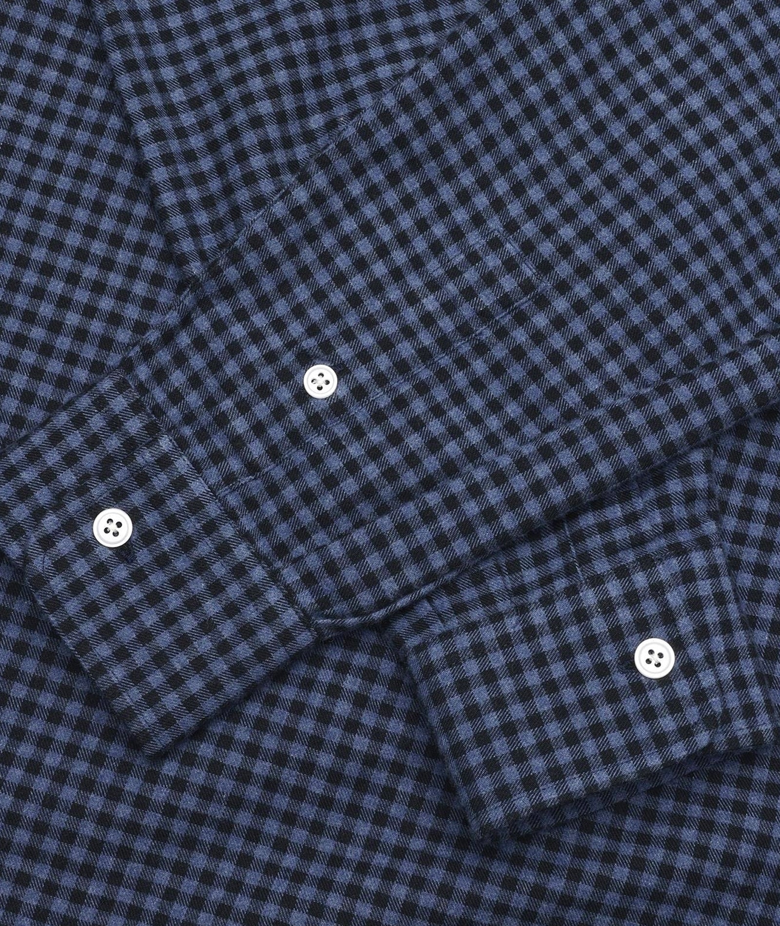 GARMENT PROJECT MAN Relaxed LS Button Down Shirt - Flannel Navy Check Shirt 501 Navy Check