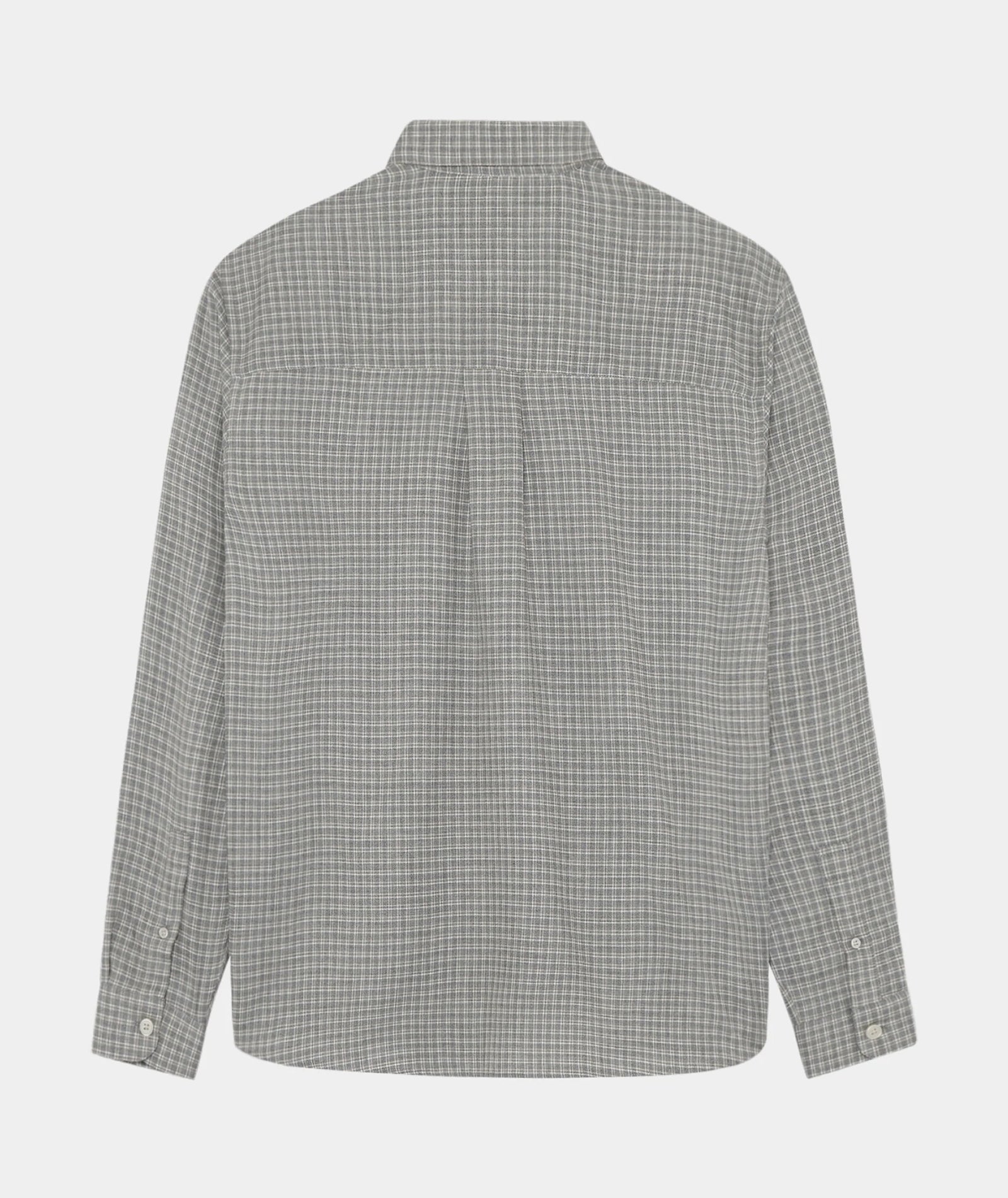 GARMENT PROJECT MAN Relaxed LS Button Down Shirt - Grey Check Shirt 401 Grey Check