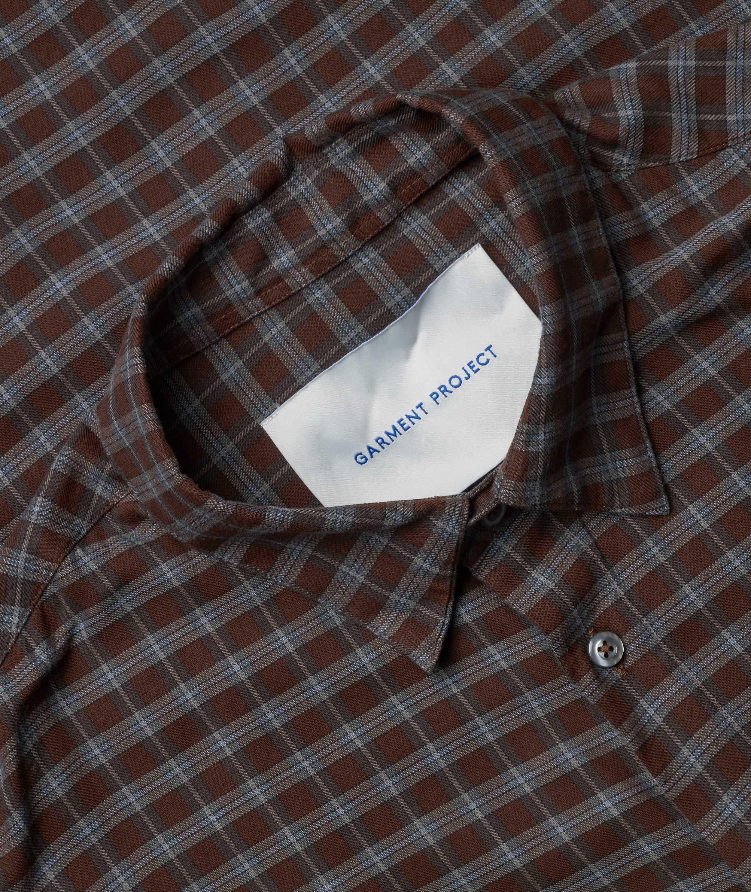GARMENT PROJECT MAN Relaxed LS Shirt - Brown Check Shirt 800 Brown