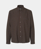 GARMENT PROJECT MAN Relaxed LS Shirt - Brown Check Shirt 800 Brown