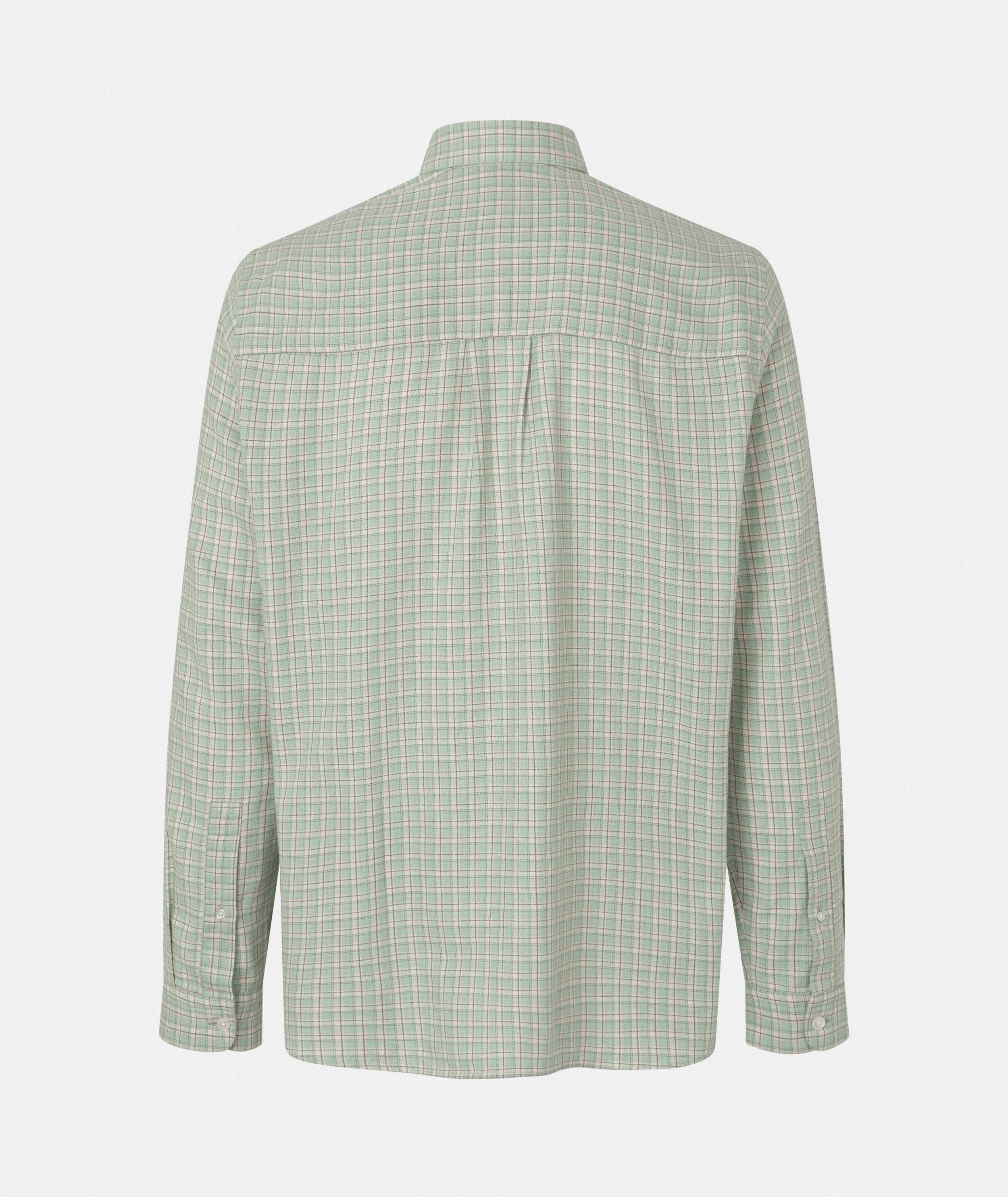 GARMENT PROJECT MAN Relaxed LS Shirt - Dusty Green Check Shirt 255 Dusty Green