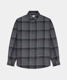 GARMENT PROJECT MAN Relaxed LS Shirt - Flannel Charcoal Check Shirt 446 Charcoal Check