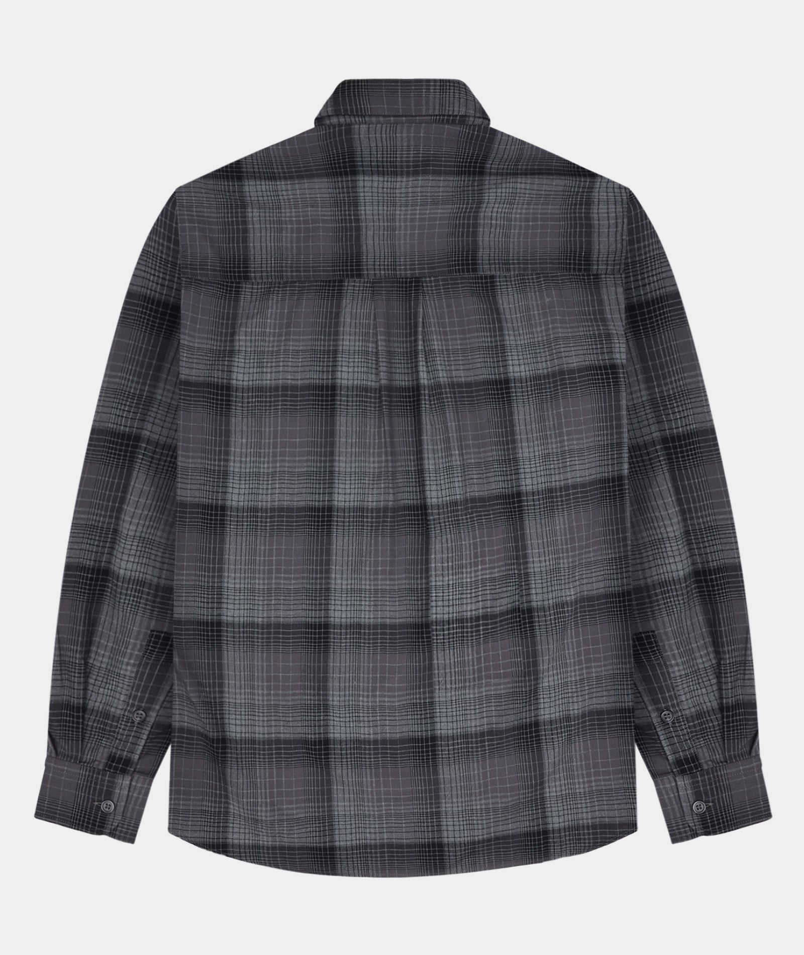 GARMENT PROJECT MAN Relaxed LS Shirt - Flannel Charcoal Check Shirt 446 Charcoal Check