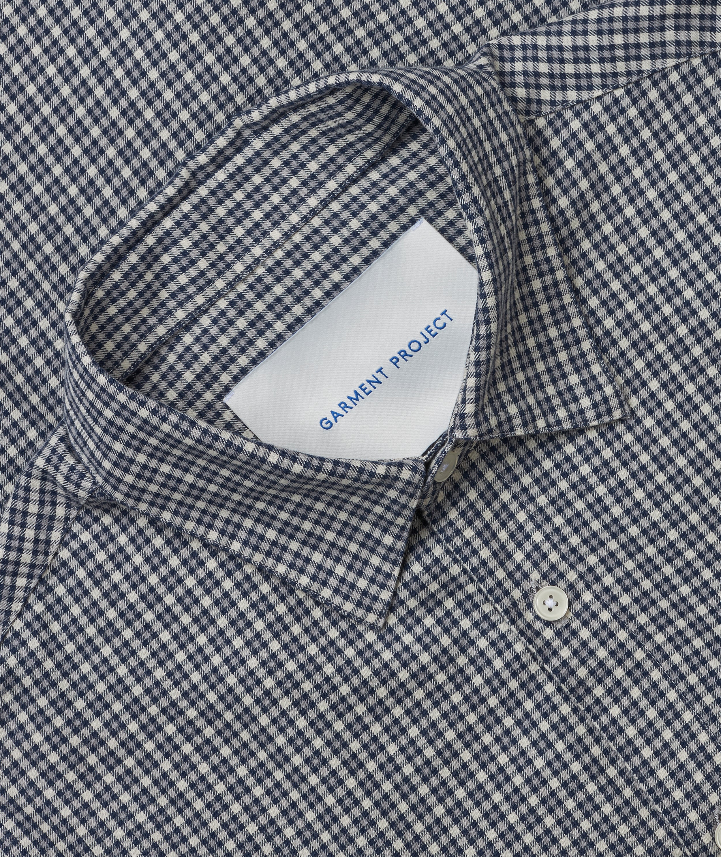 GARMENT PROJECT MAN Relaxed LS Shirt - Navy Check Shirt 500 Navy