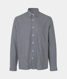GARMENT PROJECT MAN Relaxed LS Shirt - Navy Check Shirt 500 Navy