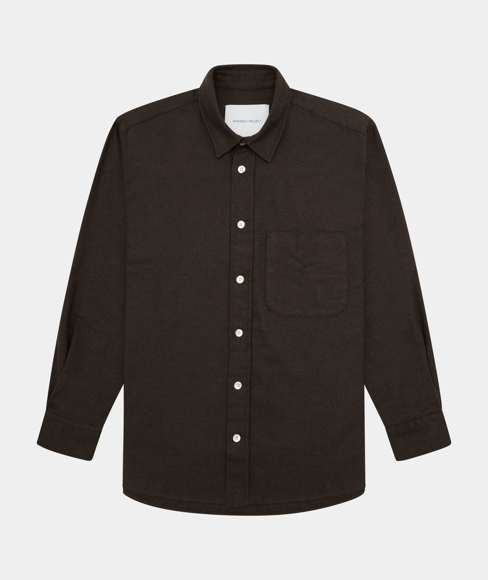 GARMENT PROJECT MAN Relaxed Long Sleeved Shirt - Dark Brown Shirt 800 Brown