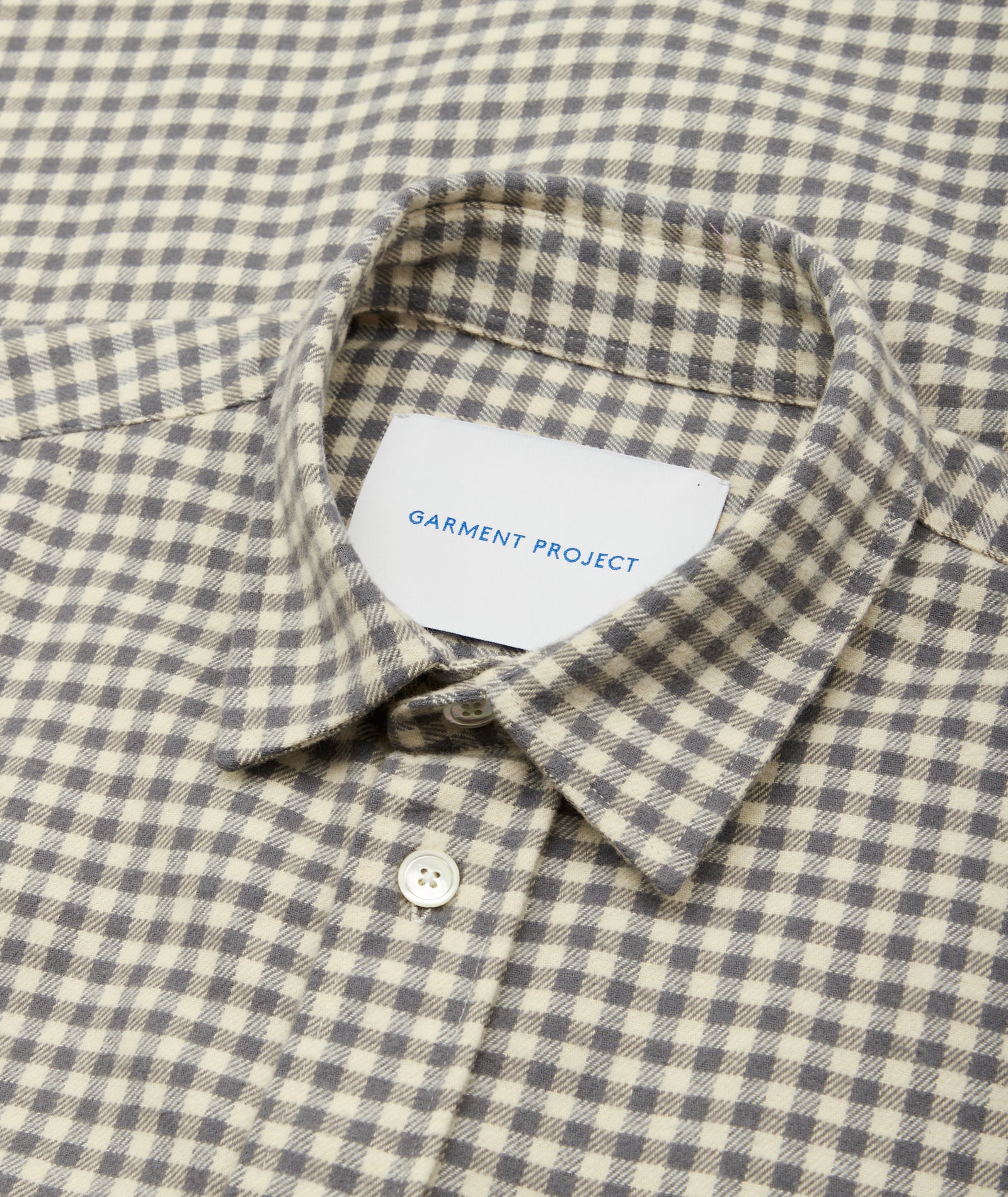 GARMENT PROJECT MAN Relaxed Long Sleeved Shirt - Grey/Beige Check Shirt 400 Grey