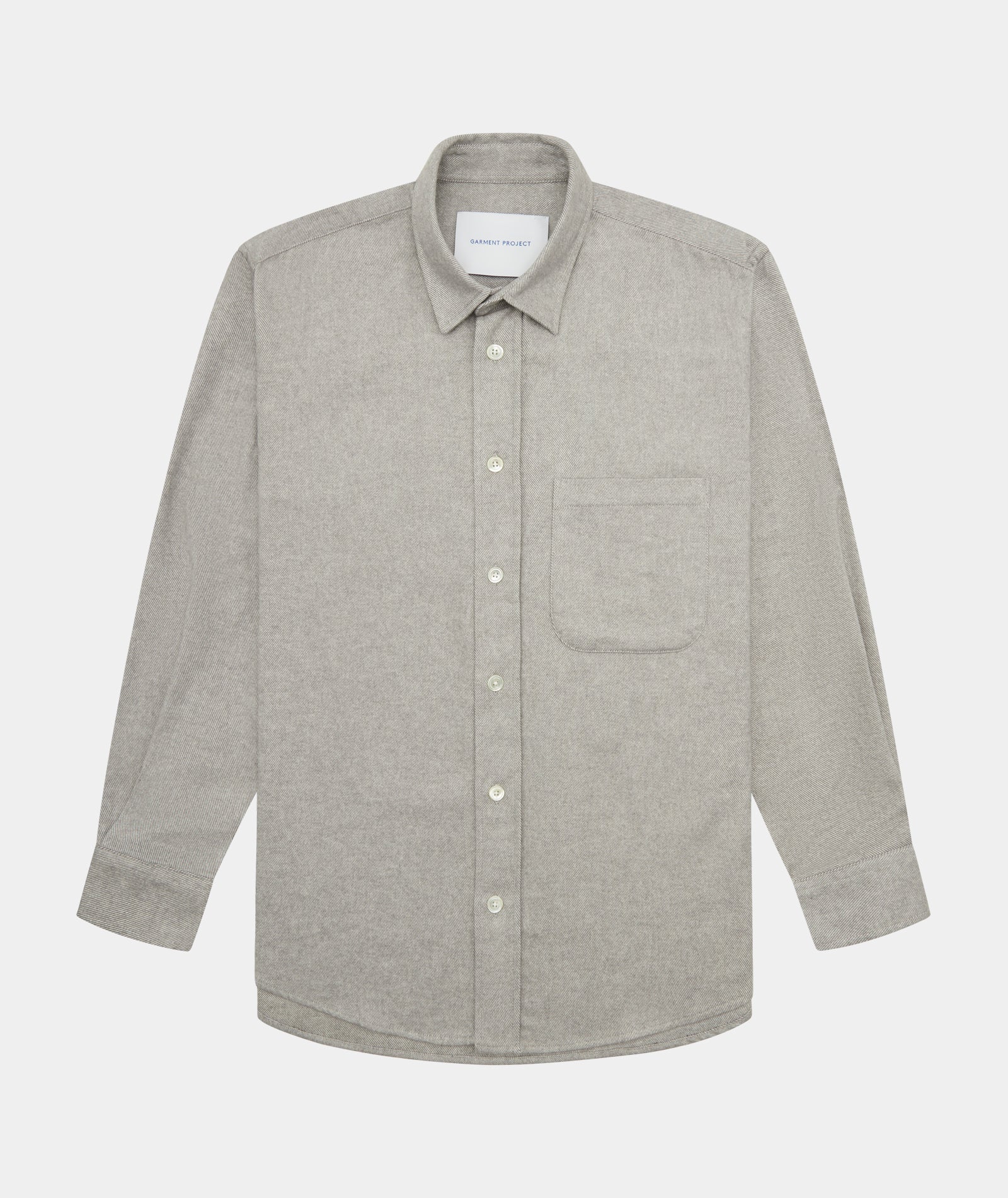 GARMENT PROJECT MAN Relaxed Long Sleeved Shirt - Light Grey Shirt 410 Light Grey