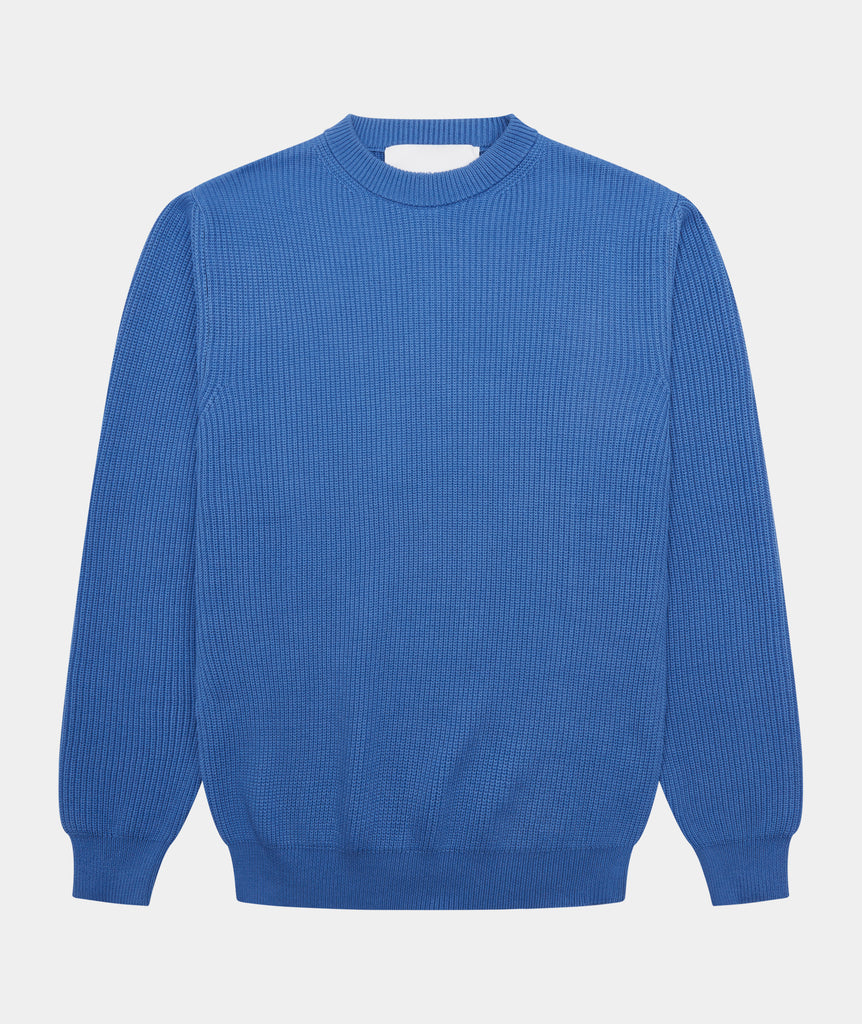 GARMENT PROJECT MAN Round Neck Knit - Blue Knit 550 Blue