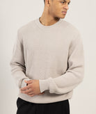 GARMENT PROJECT MAN Round Neck Knit - Light Grey Knit 410 Light Grey