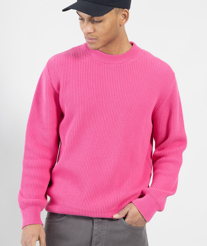 GARMENT PROJECT MAN Round Neck Knit - Pink Knit 690 Pink