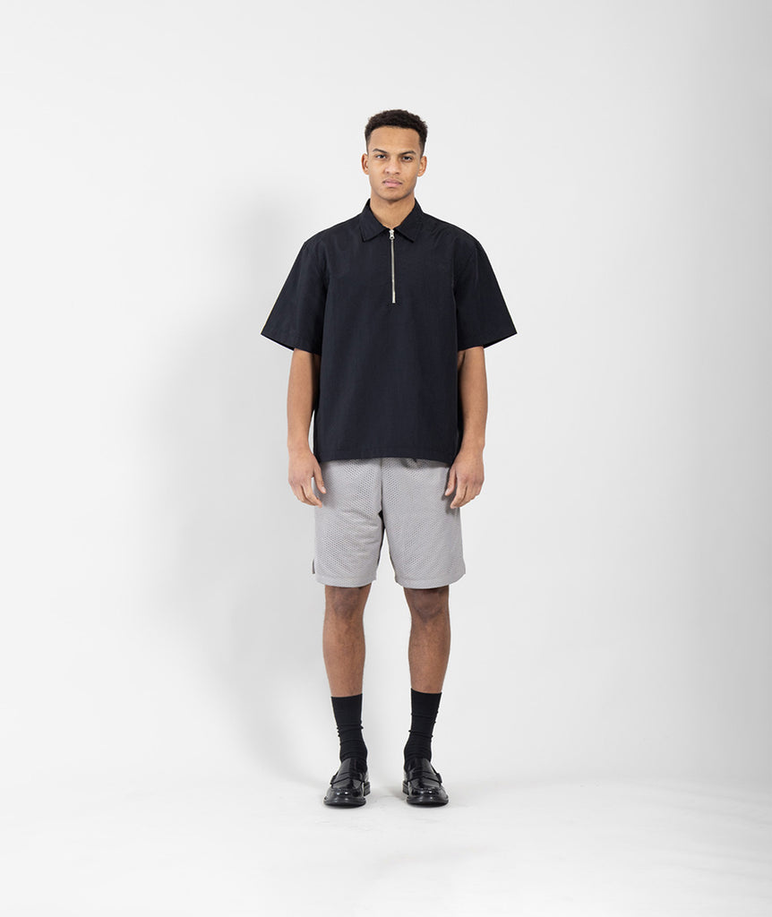 GARMENT PROJECT MAN S/S Half Zip Shirt - Black Shirt