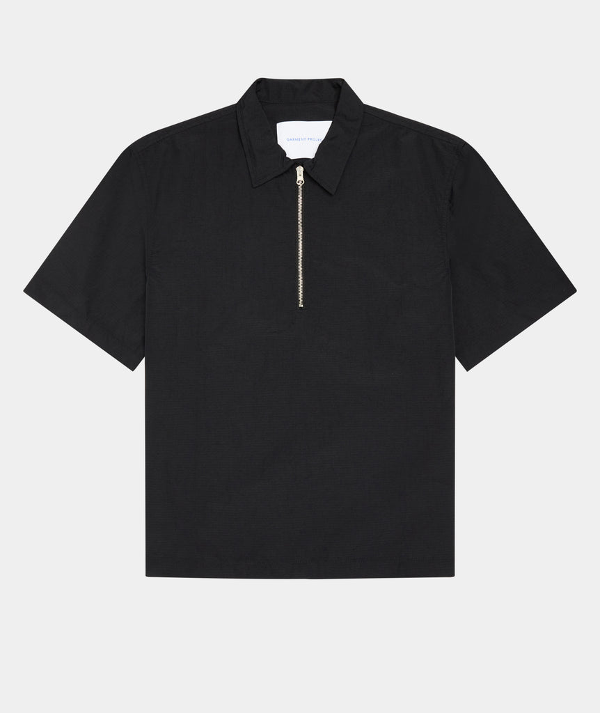 GARMENT PROJECT MAN S/S Half Zip Shirt - Black Shirt 999 Black