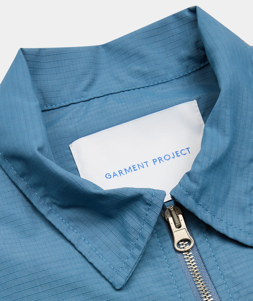 GARMENT PROJECT MAN S/S Half Zip Shirt - Dusty Blue Shirt