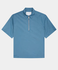 GARMENT PROJECT MAN S/S Half Zip Shirt - Dusty Blue Shirt 550 Blue