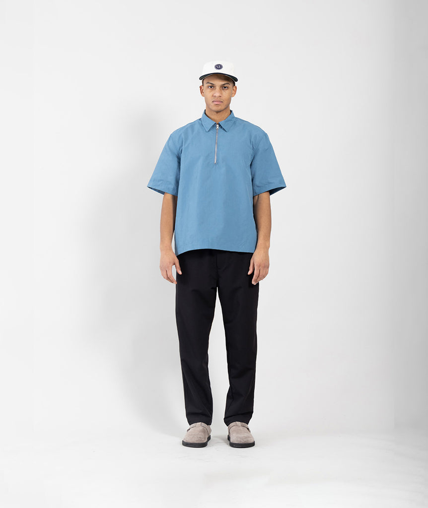 GARMENT PROJECT MAN S/S Half Zip Shirt - Dusty Blue Shirt