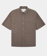 GARMENT PROJECT MAN Short Sleeved Shirt - Light Charcoal Shirt 445 Charcoal