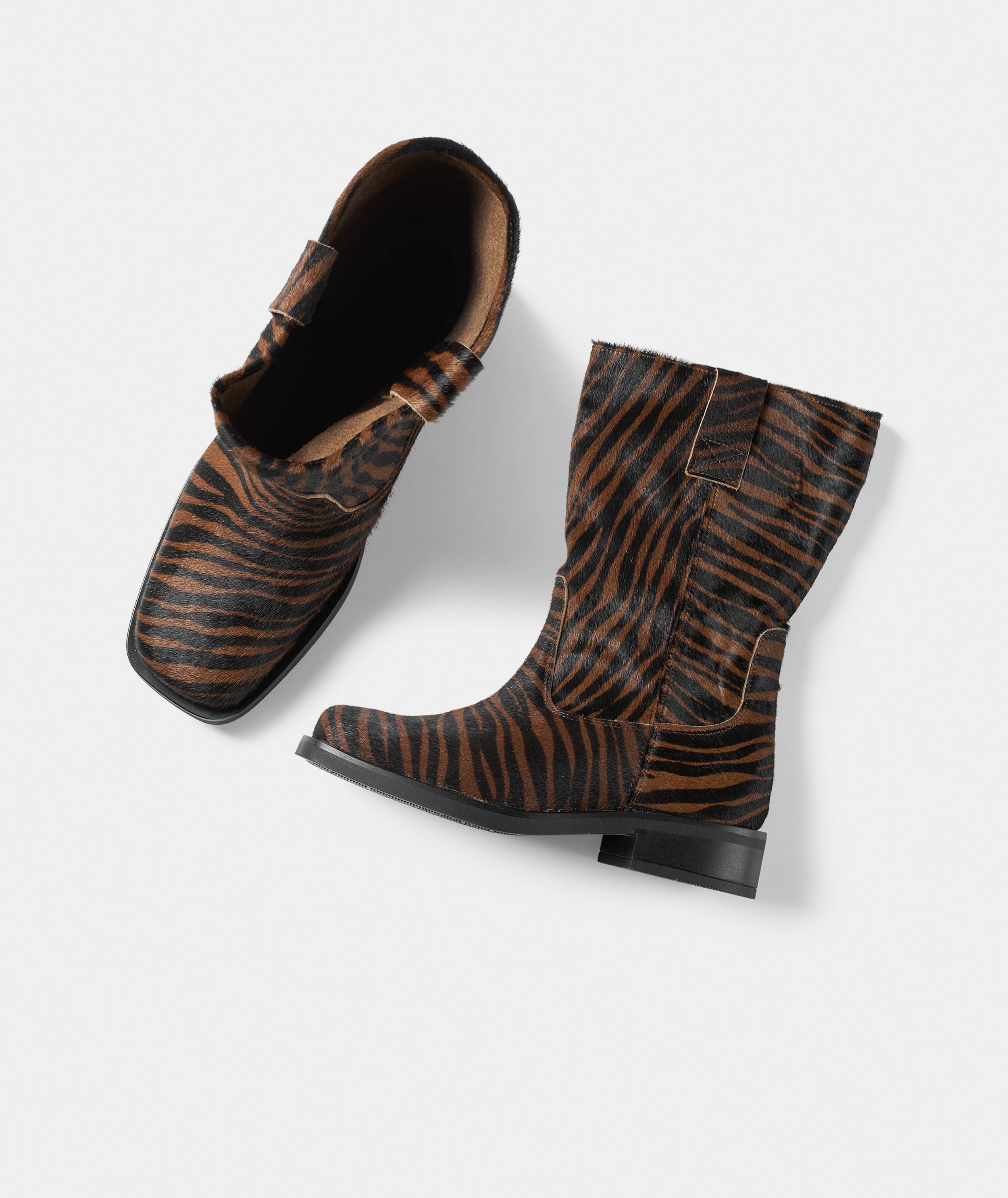 GARMENT PROJECT WMNS Tali Boot - Brown Zebra Pony Hair Boots 800 Brown