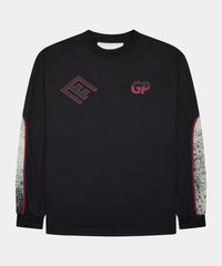 GARMENT PROJECT MAN Technical Long Sleeved Tee - Black LS T-shirt 990 Black/Grey A.O.P.