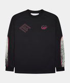 GARMENT PROJECT MAN Technical Long Sleeved Tee - Black LS T-shirt 990 Black/Grey A.O.P.