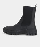 GARMENT PROJECT WMNS Twig Chelsea - Black Rubberised Leather Boots 999 Black