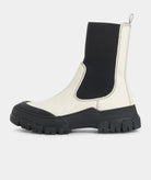 GARMENT PROJECT WMNS Twig Chelsea - Off White Rubberised Leather Boots 110 Off White