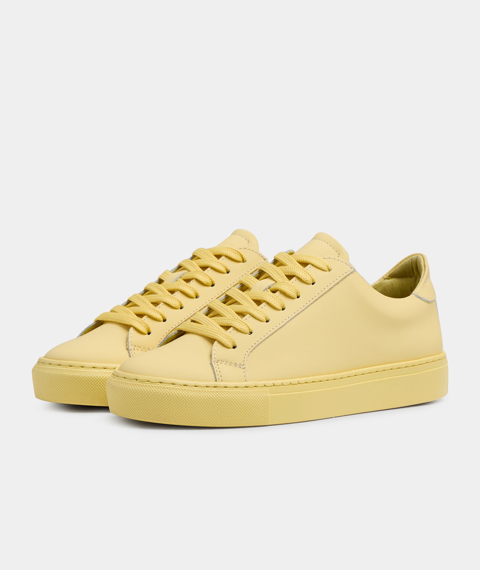 GARMENT PROJECT WMNS Type - Soft Yellow Rubberised Leather Sneakers 5027 Light Yellow
