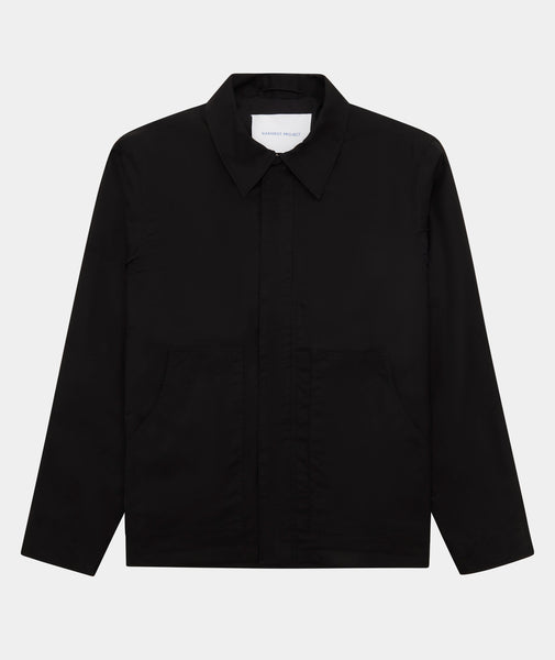 Waxed Cotton Worker Jacket - Black – Garment Project