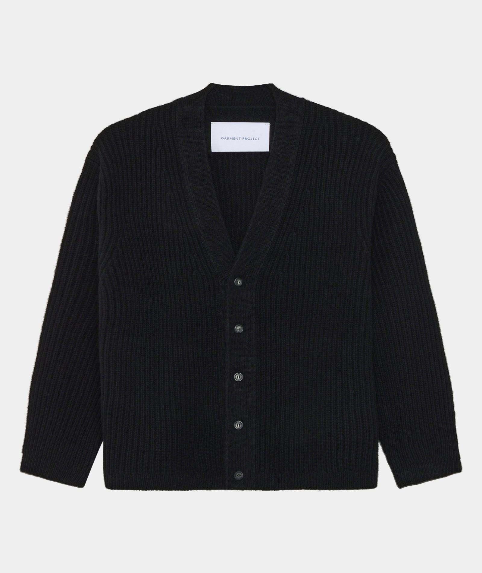 GARMENT PROJECT MAN Wool Knit Cardigan - Black Knit 999 Black