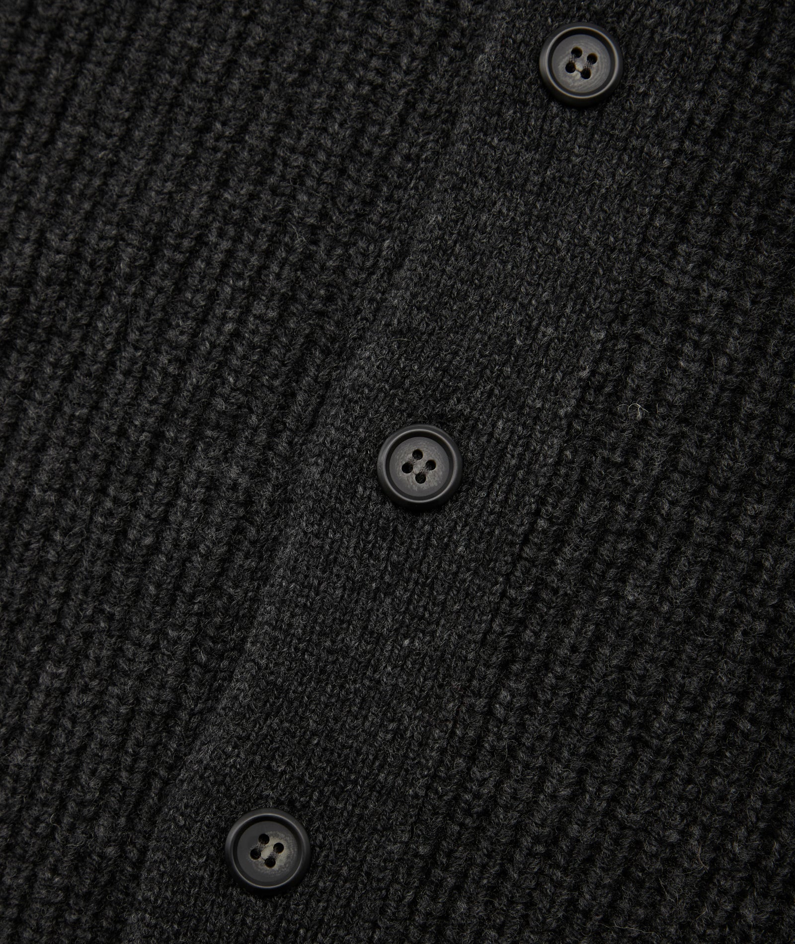 GARMENT PROJECT MAN Wool Knit Cardigan - Dark Grey Melange Knit 400 Grey