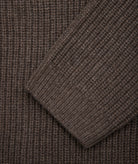 GARMENT PROJECT MAN Wool Knit Cardigan - Dark Taupe Melange Knit 140 Taupe