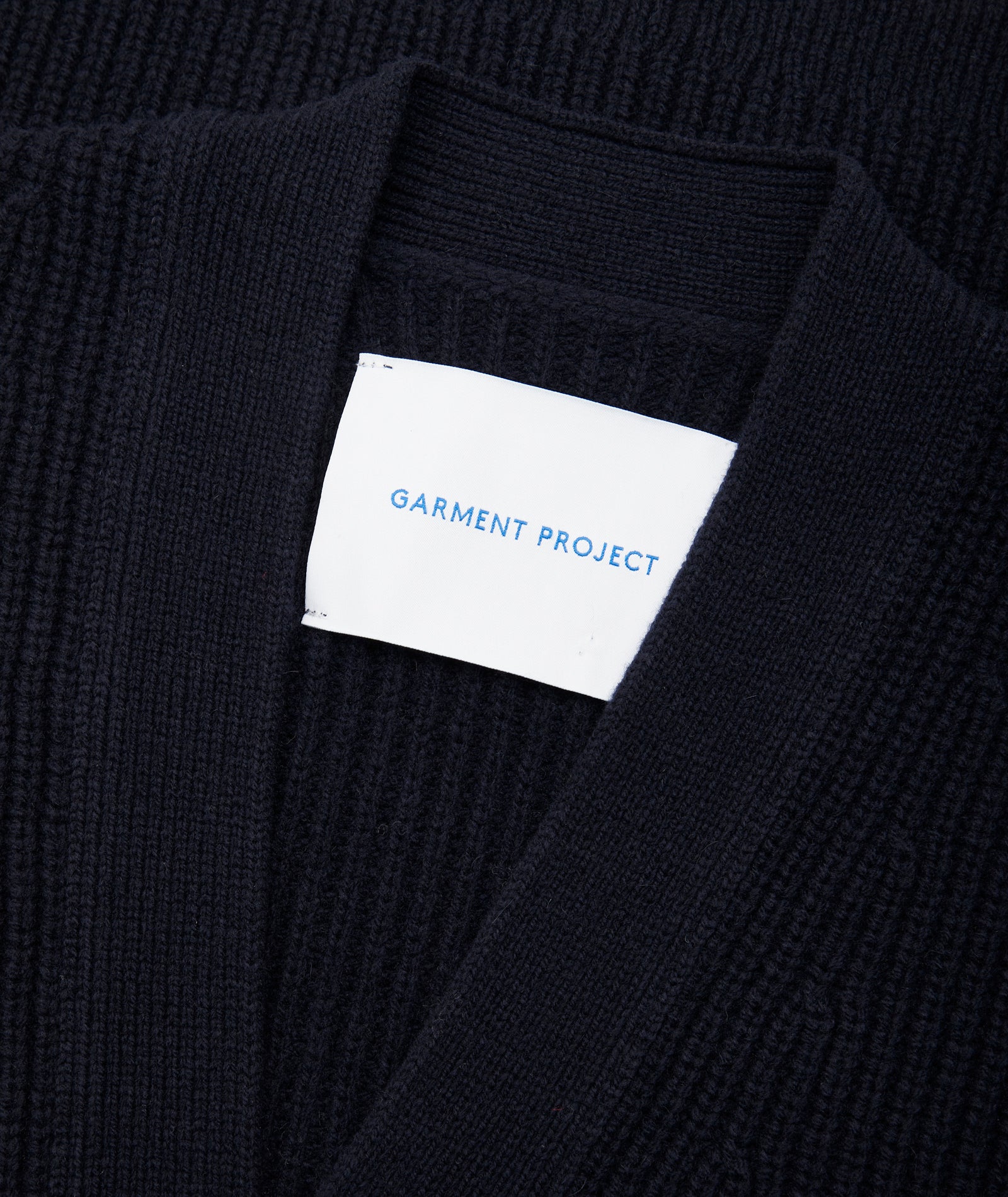 GARMENT PROJECT MAN Wool Knit Cardigan - Navy Knit 500 Navy