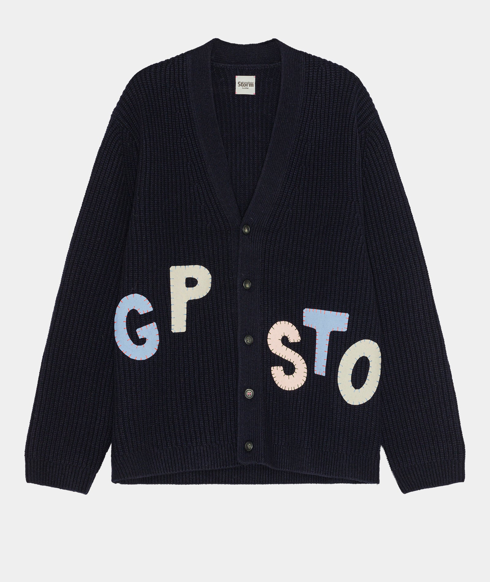 GARMENT PROJECT MAN Wool Knit Cardigan - Storm X GP Navy Knit 500 Navy