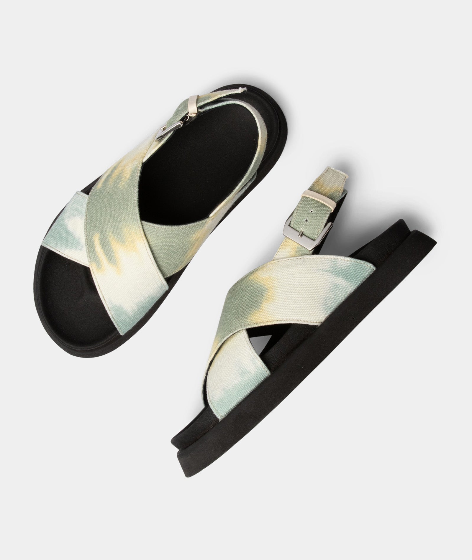 GARMENT PROJECT WMNS Yodi - Jade Tie Dye Canvas Sandals 243 Jade