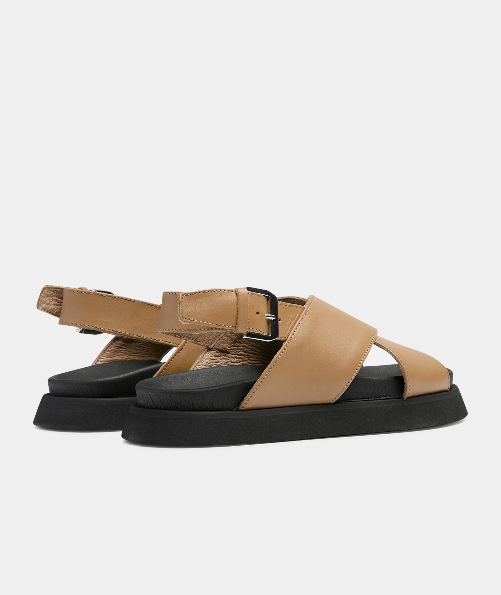GARMENT PROJECT WMNS Yodi - Light Brown Leather Sandals 810 Light Brown