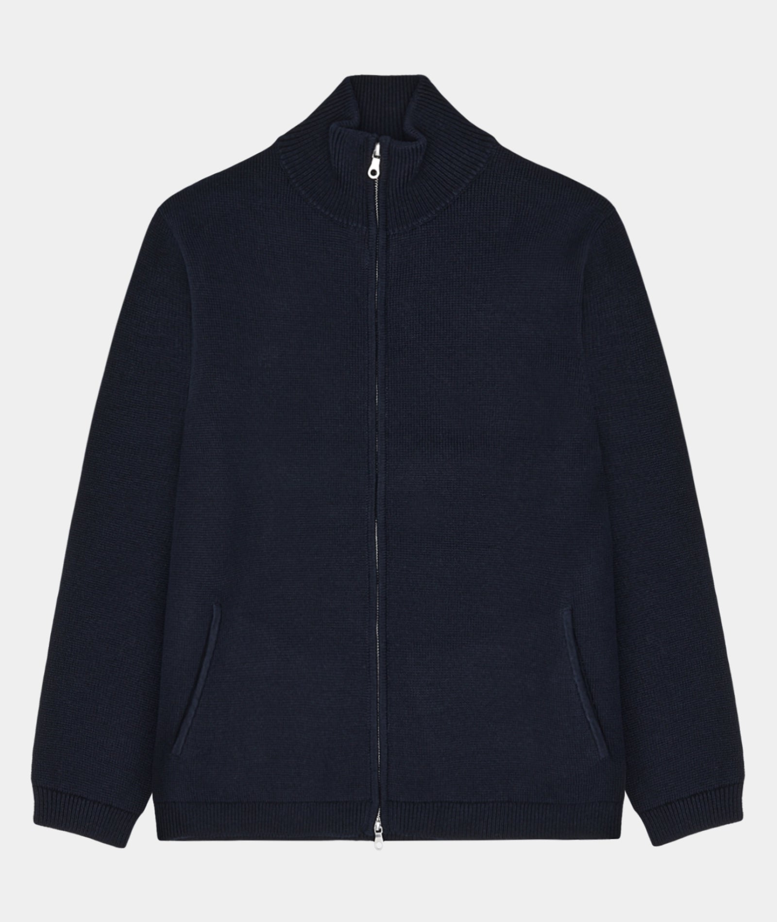 GARMENT PROJECT MAN Zipper Knit Cardigan - Navy Knit 500 Navy