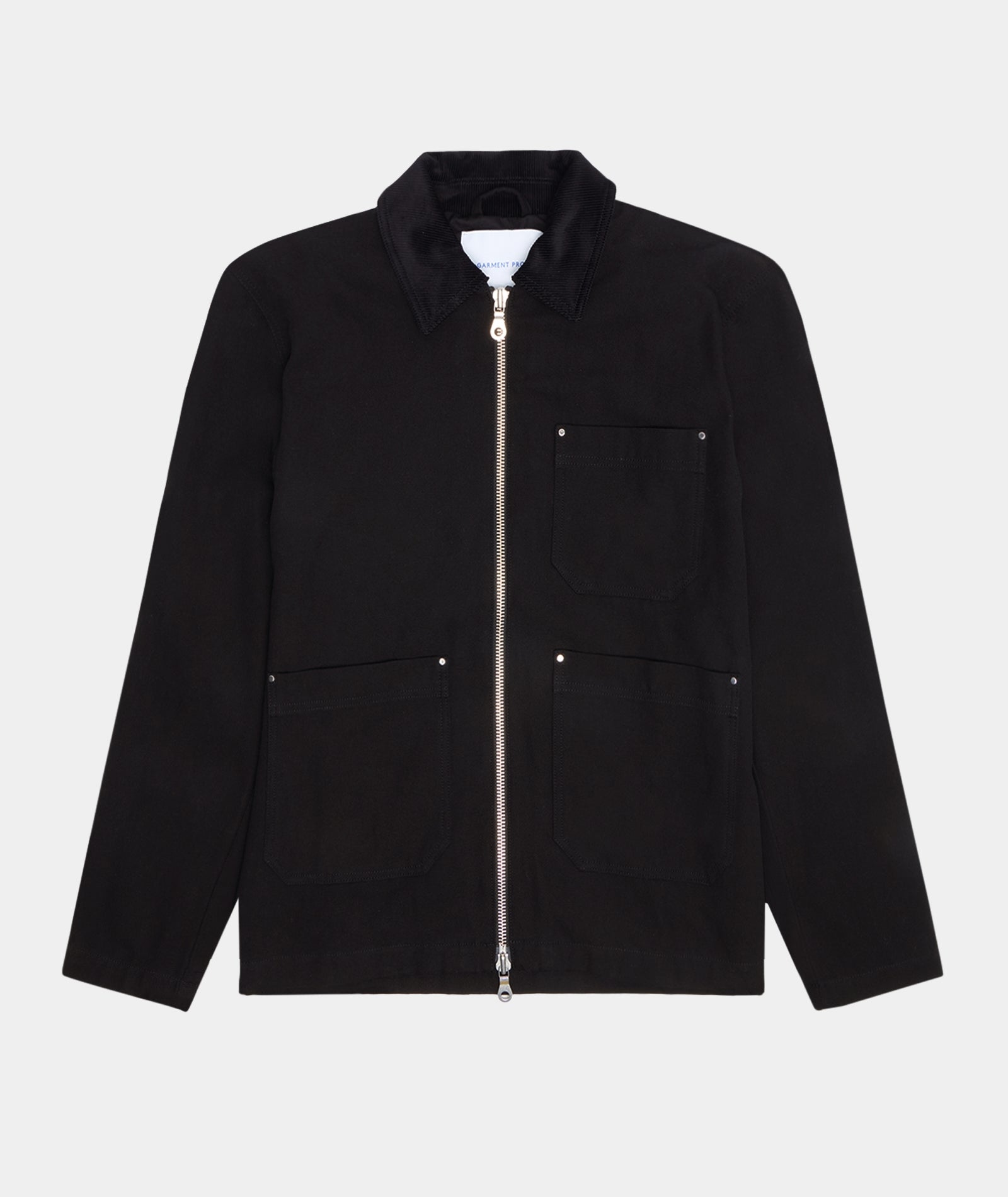 GARMENT PROJECT MAN Zipper Worker Jacket - Black Jacket 999 Black