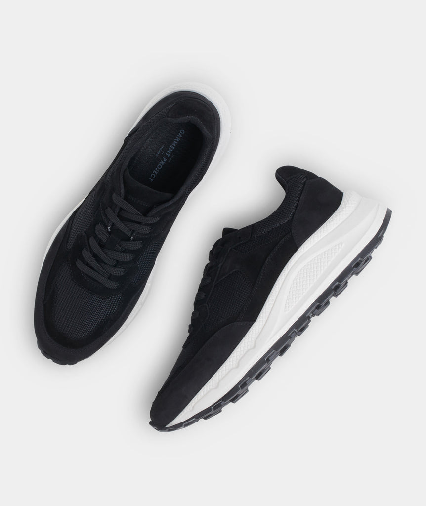 GARMENT PROJECT MAN City Runner - Black Suede/Textile Sneakers 999 Black