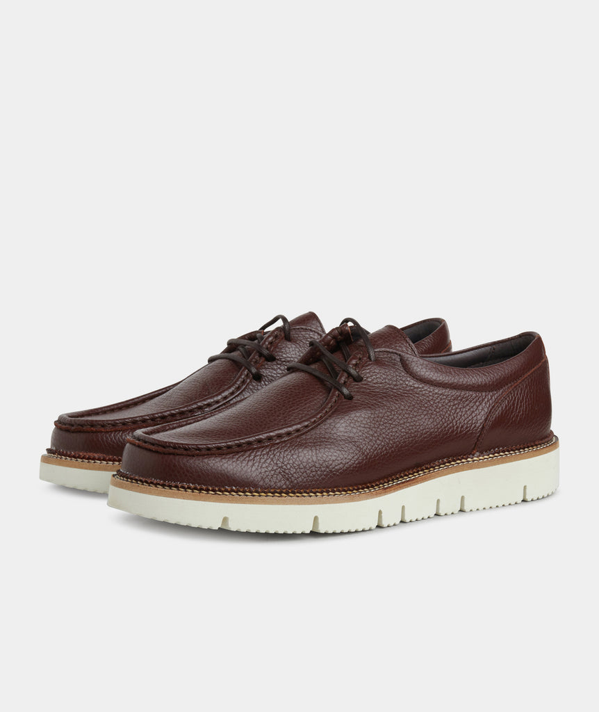 GARMENT PROJECT MAN Eilo Vibram Low - Brown Tumbled Leather Shoes 800 Brown