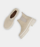 GARMENT PROJECT WMNS Irean Chelsea - Off White Rubberised Leather Boots 110 Off White