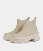 GARMENT PROJECT WMNS Irean Chelsea - Off White Rubberised Leather Boots 110 Off White