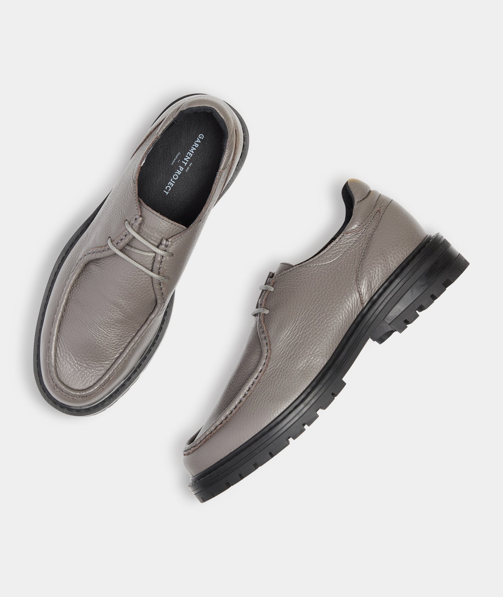 GARMENT PROJECT MAN Jaz Low Top - Grey Tumbled Leather Shoes 400 Grey