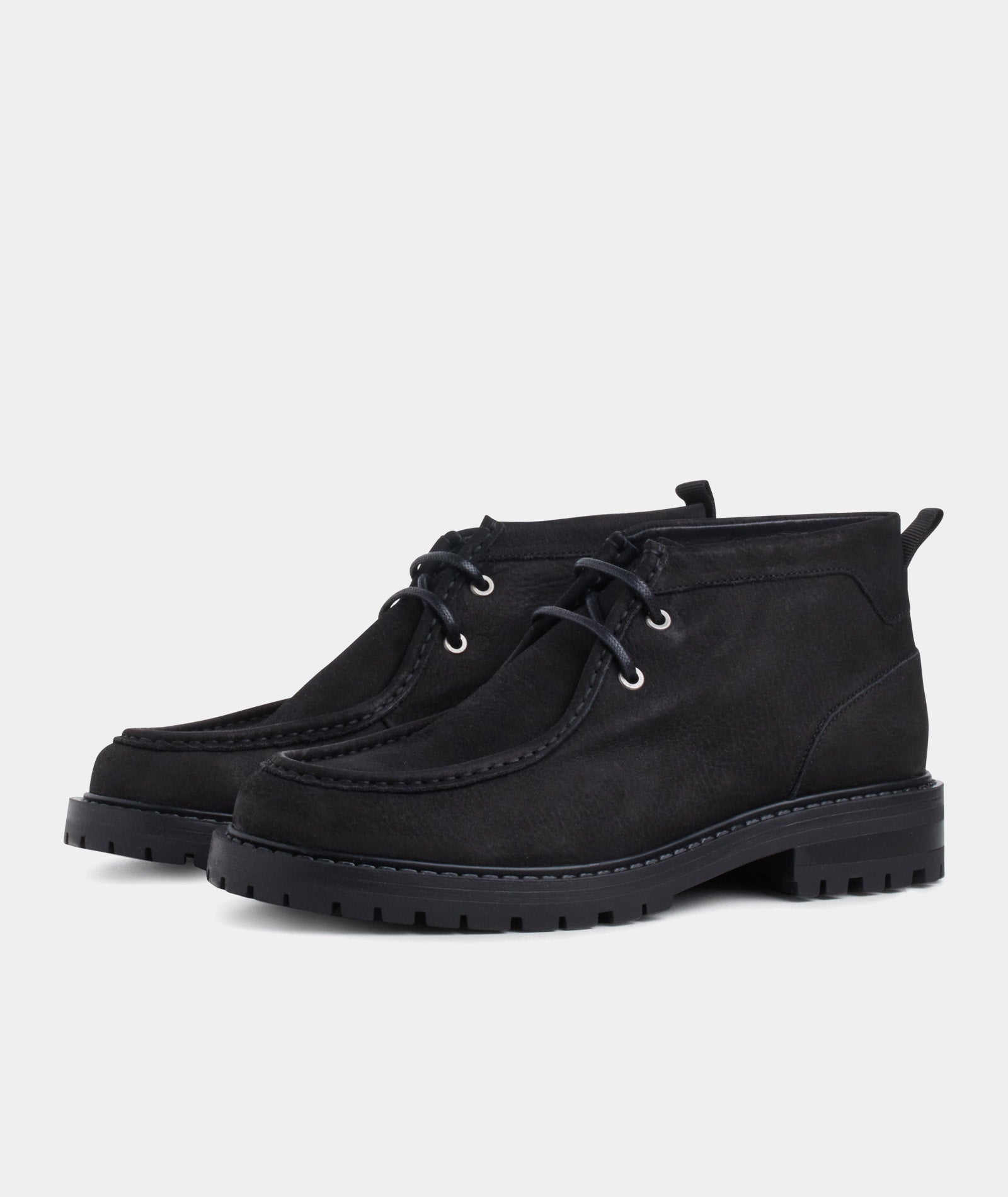 GARMENT PROJECT MAN Jaz Mid Top - Black Tumbled Nubuck Mid Cut 999 Black