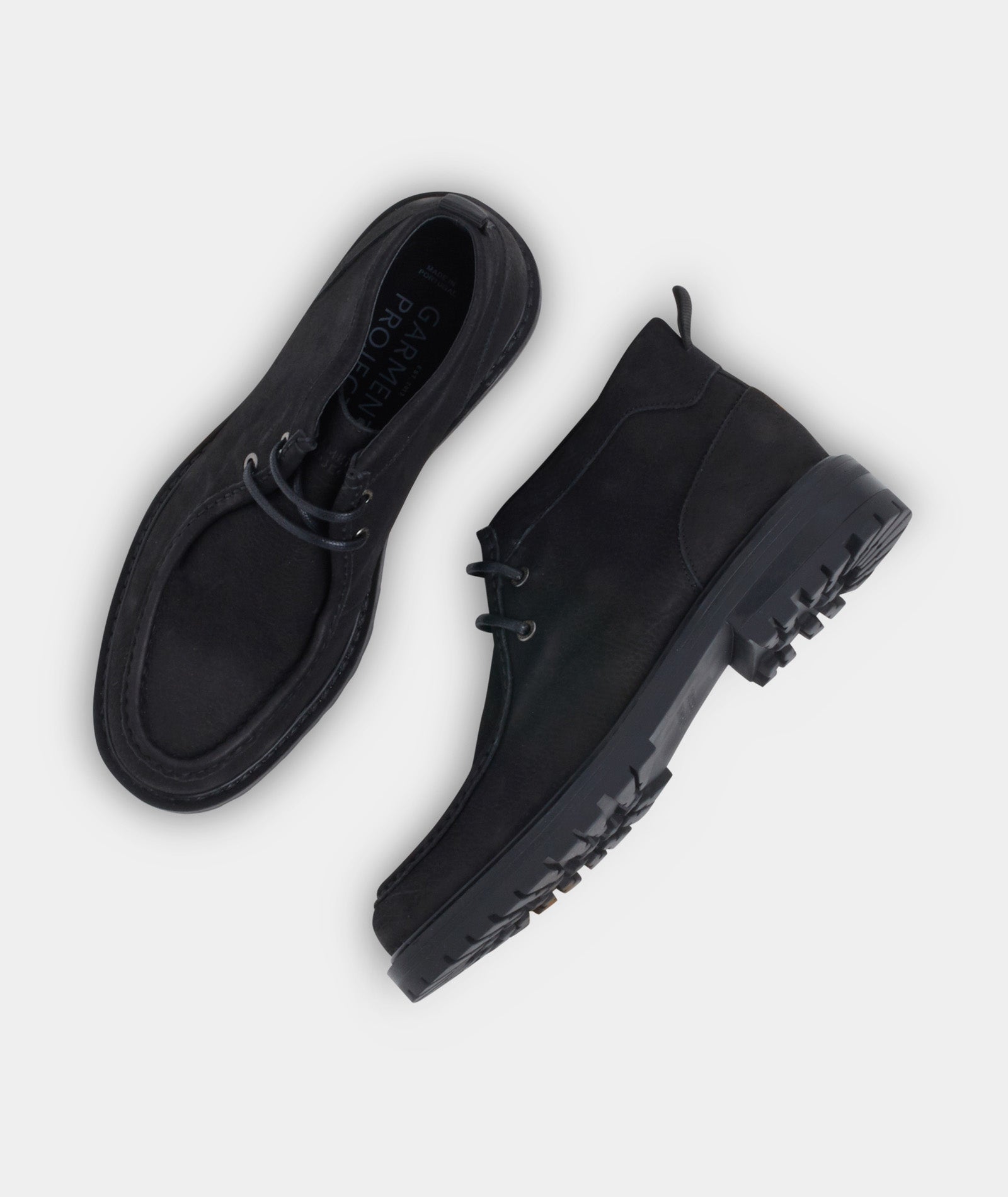 GARMENT PROJECT MAN Jaz Mid Top - Black Tumbled Nubuck Mid Cut 999 Black