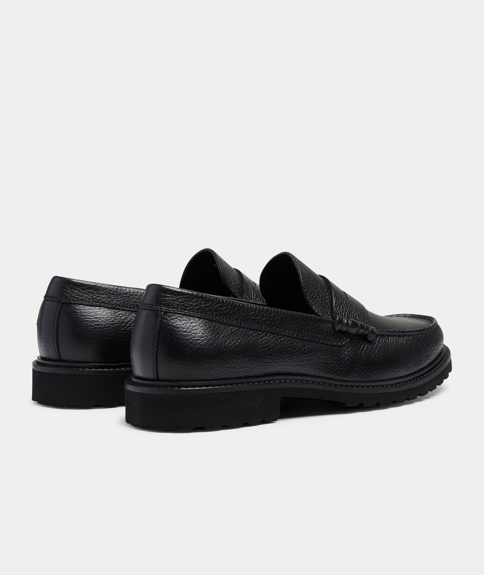 GARMENT PROJECT MAN Penny Loafer - Black Tumbled Leather Loafer 999 Black